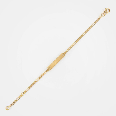 Gourmette or jaune maille marine alternée