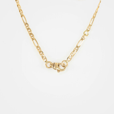 Gourmette or jaune maille marine alternée