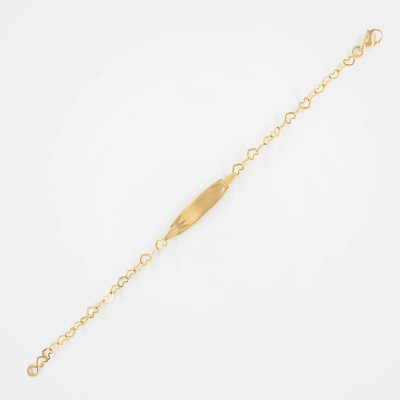 Gourmette or jaune maille cœur