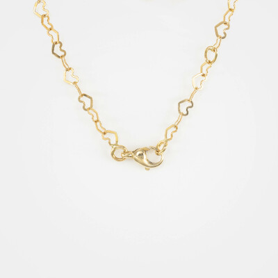 Gourmette or jaune maille cœur