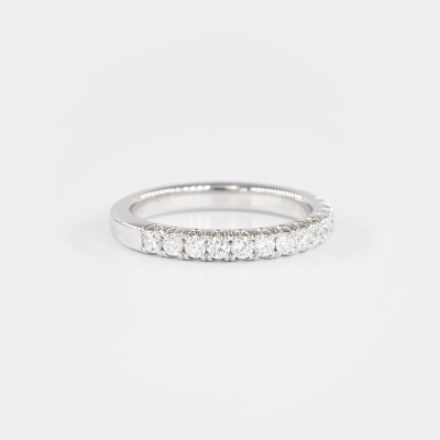 Alliance Elégante demi-tour or blanc & diamants