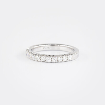 Alliance Elégante demi-tour or blanc & diamants