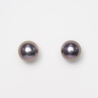 Puces d'oreilles or jaune & perles Tahiti