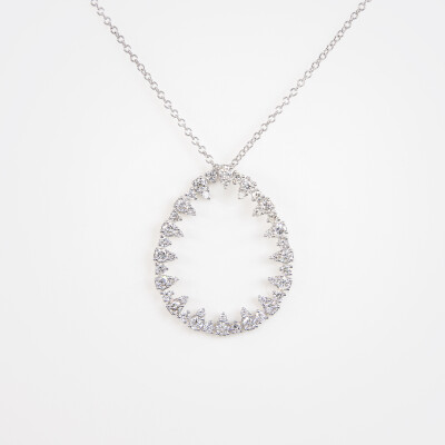 Collier Crépidante or blanc & diamants