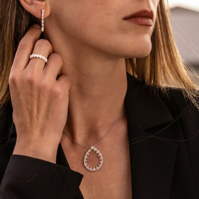 Collier Crépidante or blanc & diamants