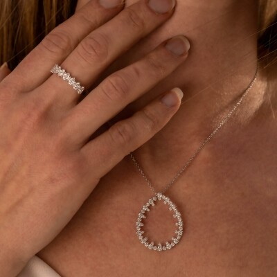 Collier Crépidante or blanc & diamants
