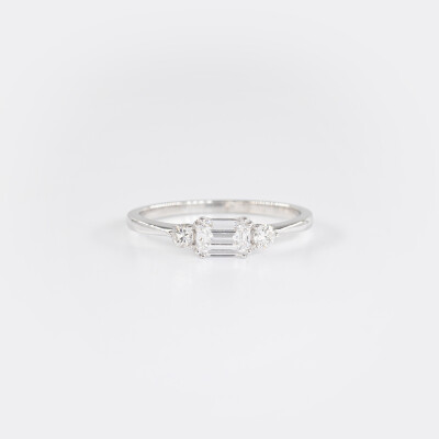 Bague Organzine or blanc & diamants