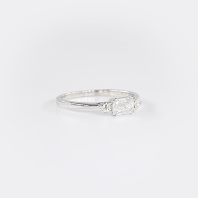 Bague Organzine or blanc & diamants
