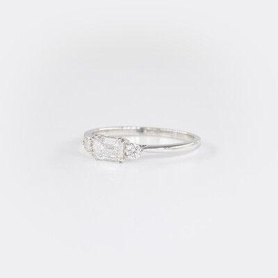 Bague Organzine or blanc & diamants