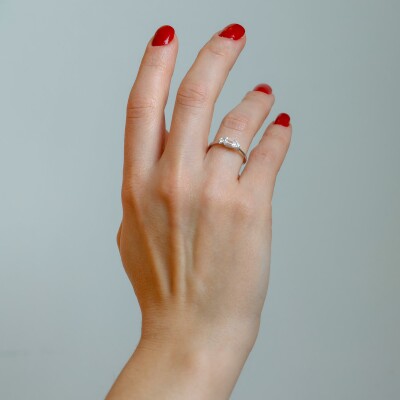 Bague Organzine or blanc & diamants