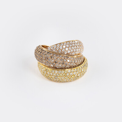 Jonc Sparkles 3 arches or rose & diamants 
