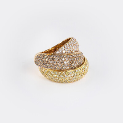 Jonc Sparkles 3 arches or rose & diamants 