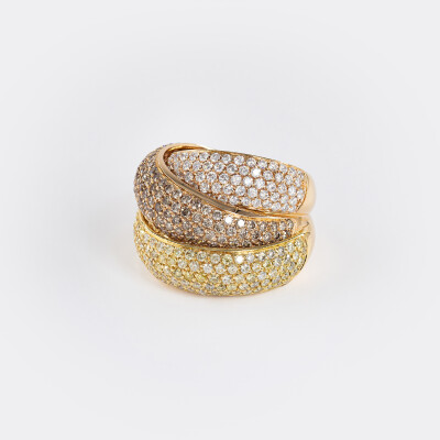 Jonc Sparkles 3 arches or rose & diamants 