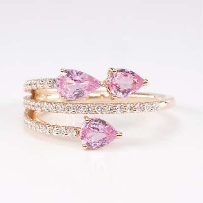 Bague Spring or rose, saphir & diamants