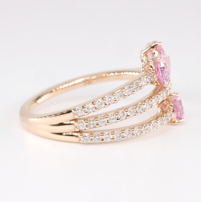Bague Spring or rose, saphir & diamants