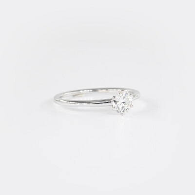 Solitaire Vénus or blanc & diamant