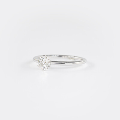 Solitaire Vénus or blanc & diamant