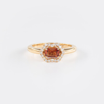 Bague Calyx or rose, saphir & diamants