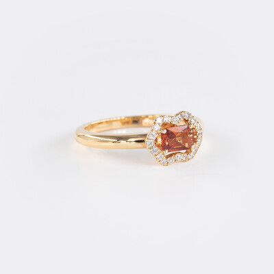 Bague Calyx or rose, saphir & diamants