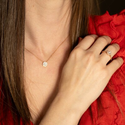 Solitaire Evidence or rose & diamants