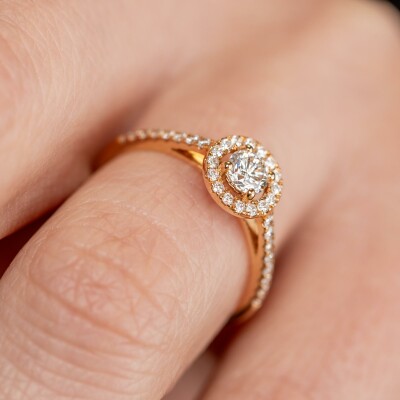 Solitaire Evidence or rose & diamants