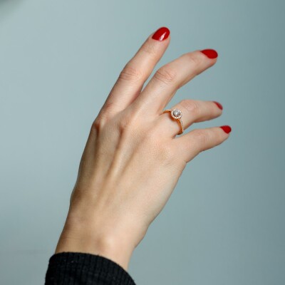 Solitaire Evidence or rose & diamants