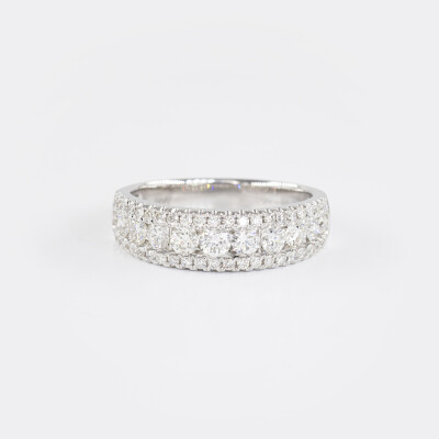 Bague Chantilly or blanc & diamants