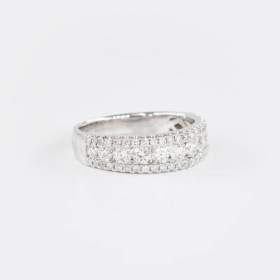 Bague Chantilly or blanc & diamants