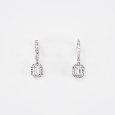 Boucles d'oreilles Évidence or blanc & diamants 