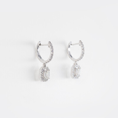 Boucles d'oreilles Évidence or blanc & diamants