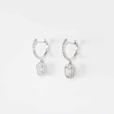 Boucles d'oreilles Évidence or blanc & diamants