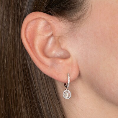 Boucles d'oreilles Évidence or blanc & diamants