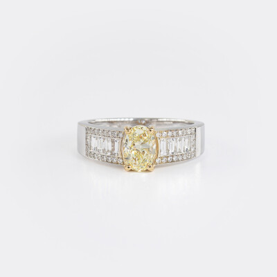 Bague 1930 or blanc & diamants