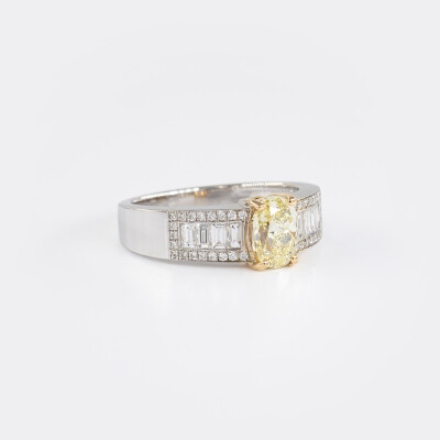 Bague 1930 or blanc & diamants