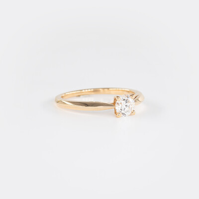 Solitaire Vénus or rose & diamant