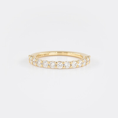 Alliance Moderne demi-tour or jaune & diamants