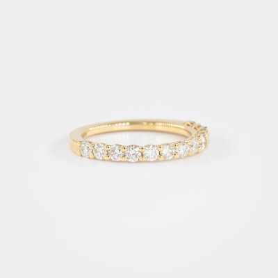 Alliance Moderne demi-tour or jaune & diamants