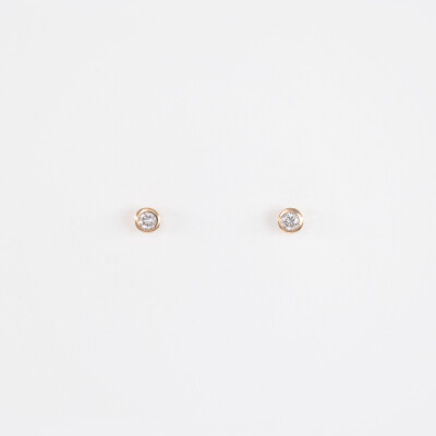 Boucles d'oreilles or rose & perles  
