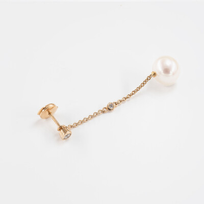 Boucles d'oreilles or rose & perles