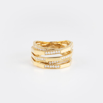 Bague Echo or jaune & diamants