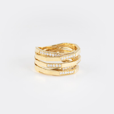 Bague Echo or jaune & diamants
