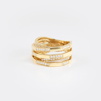 Bague Echo or jaune & diamants