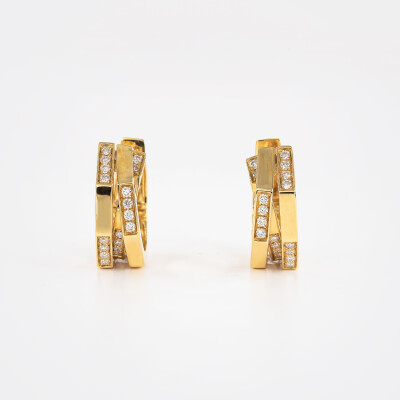 Créoles Echo or jaune & diamants