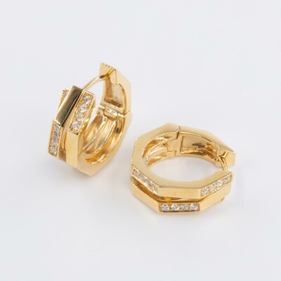 Créoles Echo or jaune & diamants