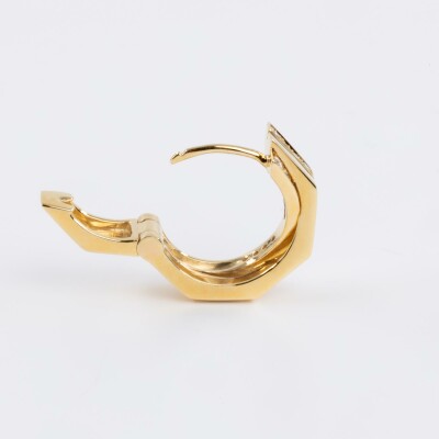 Créoles Echo or jaune & diamants