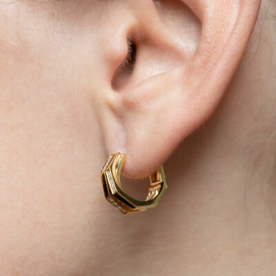 Créoles Echo or jaune & diamants