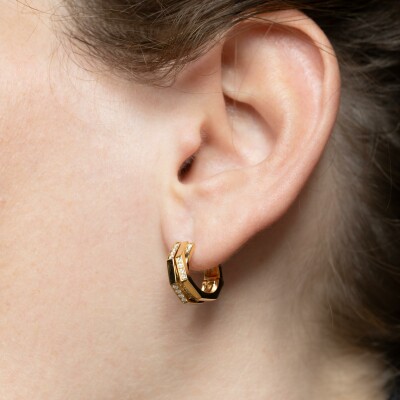 Créoles Echo or jaune & diamants