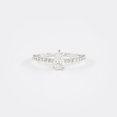 Solitaire Eve or blanc & diamants