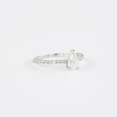 Solitaire Eve or blanc & diamants