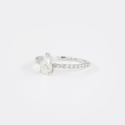 Solitaire Eve or blanc & diamants